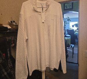 Calvin Klein Cream Quarter-Zip Top